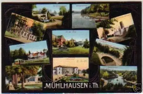 14743 Mehrbild Ak Mühlhausen in Thür. Bahnhof usw. 1911