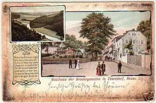 15897 ak Ebersdorf Gasthaus der Brüdergemeinde 1902