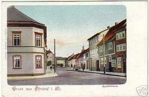 16441 Ak Gruß aus Ohrdruf in Thür. Marktstrasse um 1900