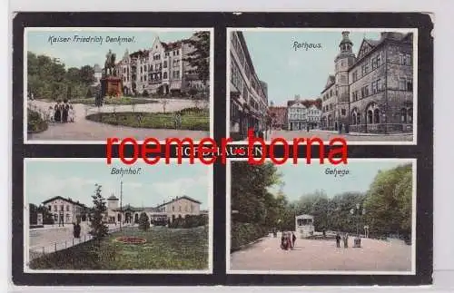 74353 Mehrbild Ak Nordhausen Bahnhof, Gehege, Rathaus, Denkmal um 1910