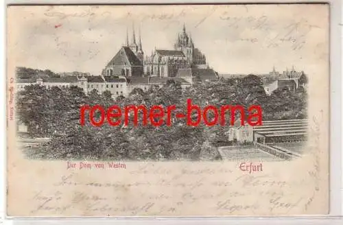 65925 geprägte Ak Erfurt Der Dom von Westen 1909