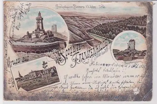 77337 AK Gruss aus Soolbad Frankenhausen, Hausmannsthurm, Panorama, Denkmal 1899