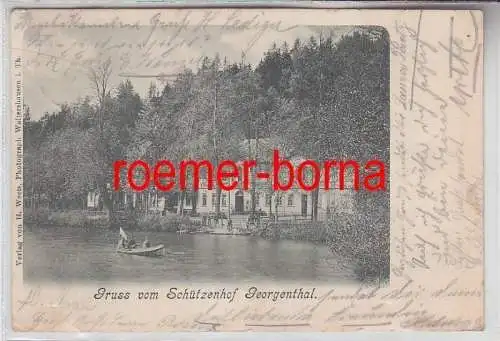 78728 Ak Gruß vom Schützenhof Georgenthal 1902