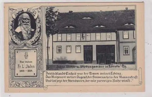 90696 Ak Jahns Wohn- und Wirkungsstätte in Kölleda in Thüringen um 1930