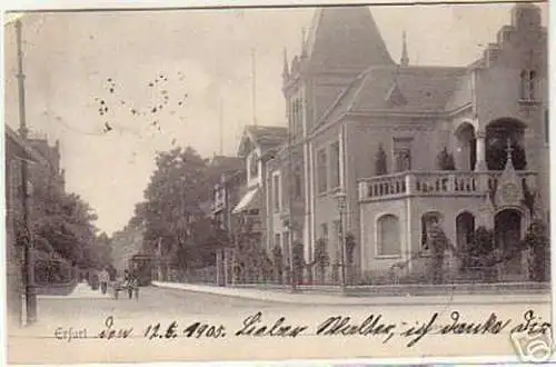 16402 Ak Erfurt Dalbergsweg mit Straßenbahn 1905