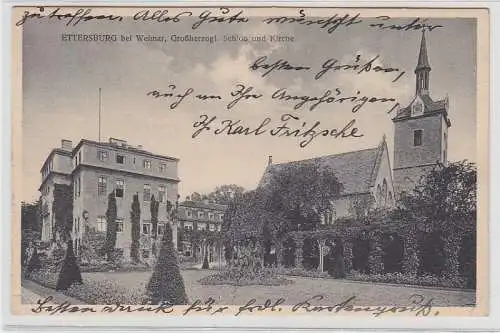 69042 Ak Ettersburg bei Weimar großherzogliches Schloß und Kirche 1932