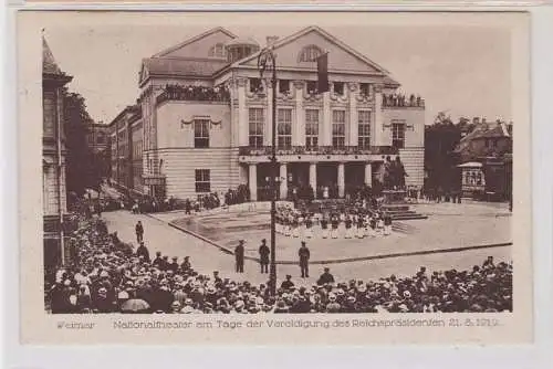 46543 AK Weimar - Nationaltheater am Tage der Vereidigung des Reichspräsidenten