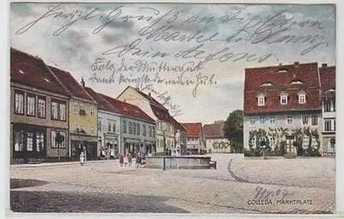 23101 Ak Cölleda Marktplatz 1907