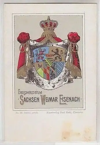 26255 Wappen Ak Lithographie Großherzogtum Sachsen Weimar Eisenach um 1900