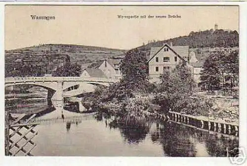 10920 Ak Wasungen Werrapartie mit der neuen Brücke 1934