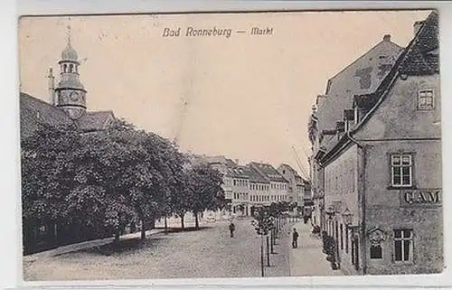 61707 Ak Bad Ronneburg Markt mit Gasthaus um 1910