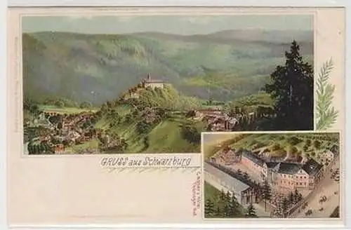 50610 Mehrbild Ak Gruß aus Schwarzburg Hotel Thüringer Hof um 1900