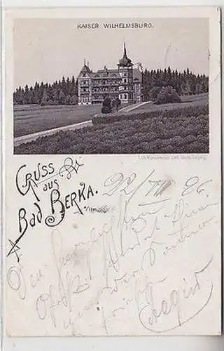 64588 Ak Lithographie Gruß aus Bad Berka Kaiser Wilhelmsburg 1896