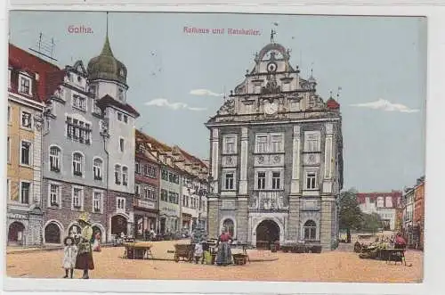 70283 Ak Gotha Rathaus und Ratskeller 1913