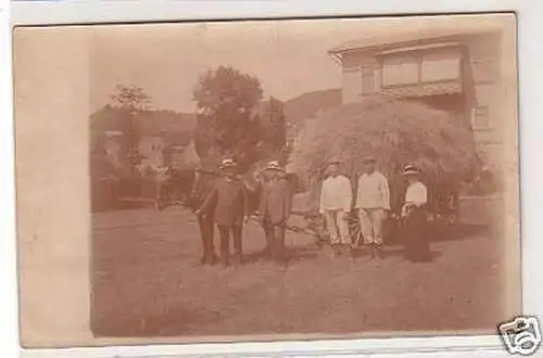 06587 Foto Ak Jena Pferdefuhrwerk mit Heu 1915