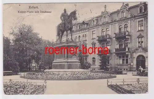 85382 Feldpost Ak Erfurt Kaiserplatz mit Denkmal 1915