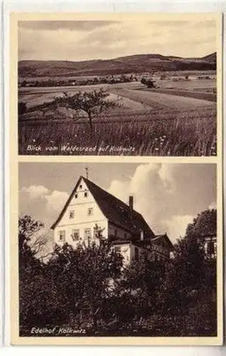 58921 Mehrbild Ak Edelhof Kolkwitz und Blick vom Waldesrand um 1940