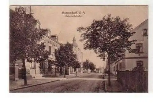 04819 Ak Hermsdorf S.-A. Bahnhofstrasse 1918