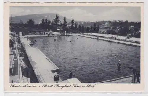 45863 Ak Sondershausen - Städtisches Bergbad Sonnenblick um 1920