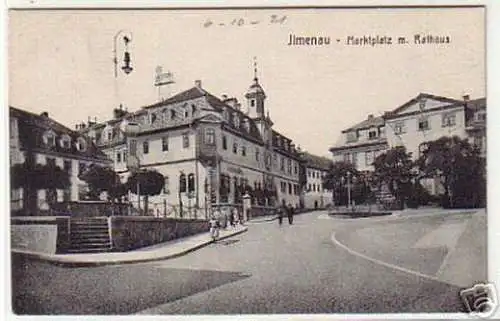 14860 Ak Ilmenau Marktplatz mit Ratskeller um 1920