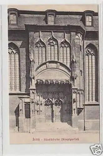 35660 Ak Jena Stadtkirche (Hauptportal) um 1910