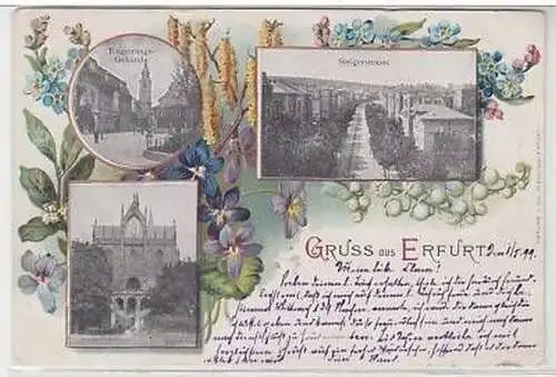 44392 Mehrbild Ak Gruss aus Erfurt 1899