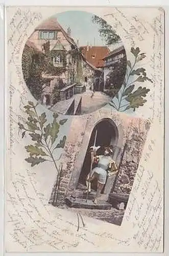 50655 Mehrbild Ak Der Burghof in der Wartburg 1899