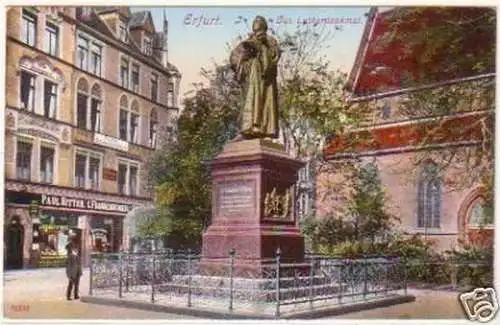 25813 Ak Erfurt das Lutherdenkmal um 1920