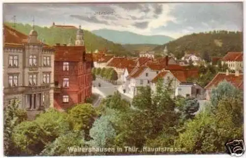 25121 Ak Waltershausen in Thür. Hauptstraße um 1910