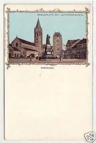 24403 Ak Eisenach Karlsplatz mit Lutherdenkmal um 1910