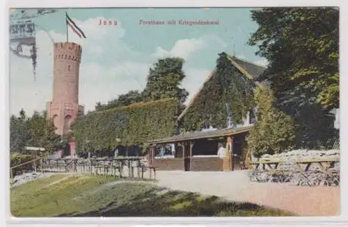 97026 Ak Jena Forsthaus mit Kriegerdenkmal 1912