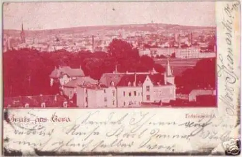 12982 Ak Gruß aus Gera Totalansicht 1901