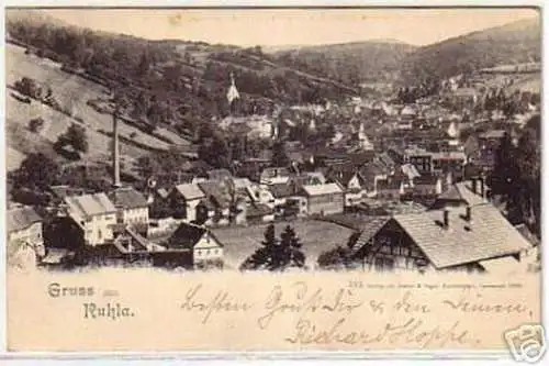 09564 Ak Gruß aus Ruhla Totalansicht 1900