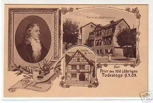 17626 Mehrbild Ak Weimar Schillers Sterbehaus 1905