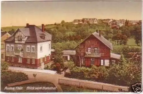 19830 Ak Auma Thüringen Blick vom Bahnhof um 1910