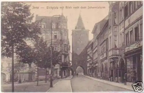 53416 Ak Jena Eichplatz und Johannisturm 1920