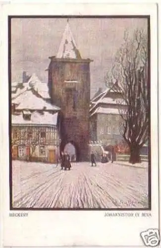 64717 Künstler Ak Jena Johannistor im Winter um 1920