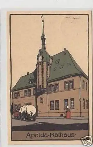 35446 Künstler Ak Apolda Rathaus 1918