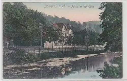 56381 Ak Arnstadt in Thüringen Partie an der Gera um 1910