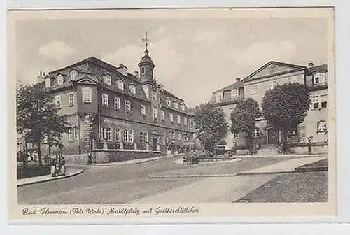 61733 Ak Bad Ilmenau Marktplatz mit Goetheschlößchen um 1930