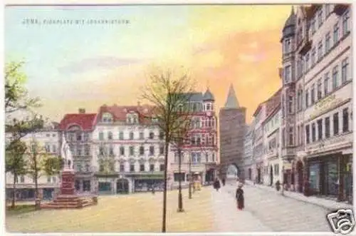 54175 Ak Jena Eichplatz mit Johannisturm um 1910