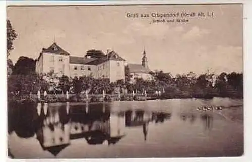 39307 Ak Gruß aus Crispendorf Schloß und Kirche 1919