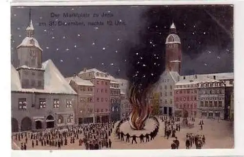 43025 Neujahrs Ak Marktplatz zu Jena 1907