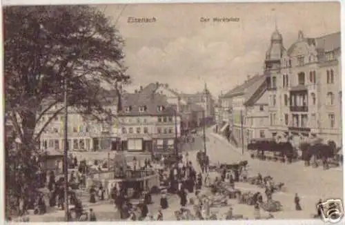 02826 Ak Eisenach der Marktplatz mit Ständen um 1910