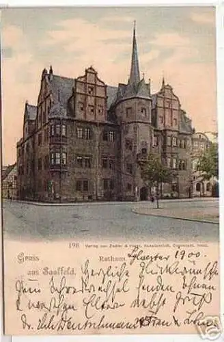 17484 Ak Gruß aus Saalfeld Rathaus 1901