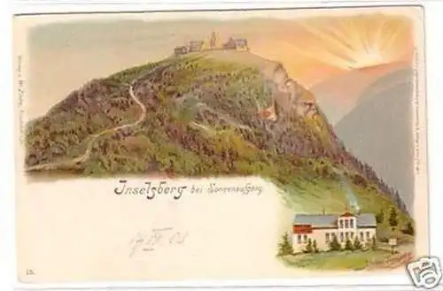 23185 Ak Lithographie Inselsberg bei Sonnenaufgang 1903