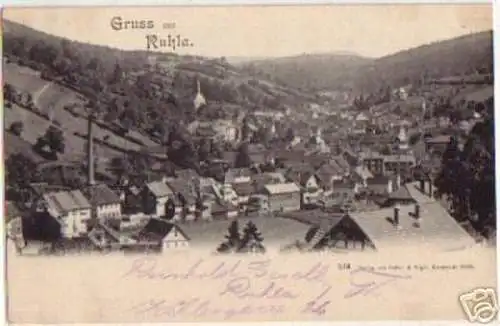 04825 Ak Gruss aus Ruhla Totalansicht 1899