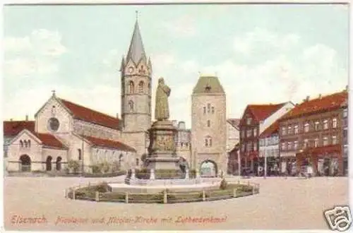 26069 Ak Eisenach Nicolaitor/ Kirche Lutherdenkm. um1910