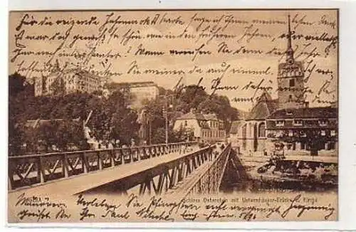 36024 Ak Gera Untermhäuser Brücke und Kirche 1905