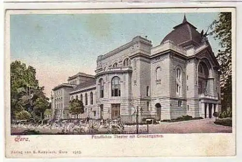 31023 Ak Gera Fürstl. Theater mit Concertgarten um 1900